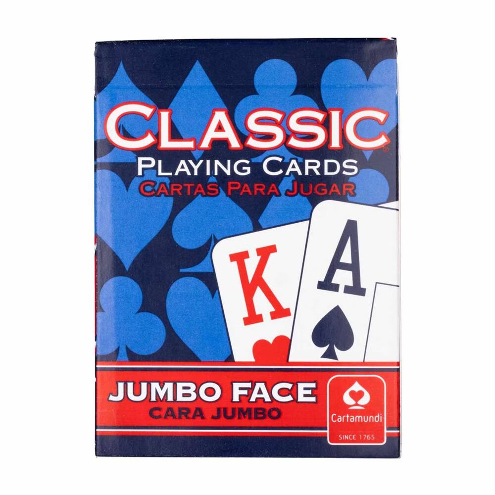 Cartamundi Classic Jumbo Face Playing Cards – Blue Deck, Sealed, Easy‑Read Indic